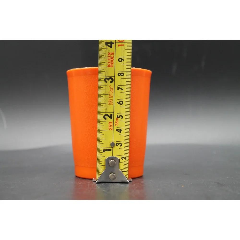 Vintage Tupperware Tumblers Set of 2 Orange Yellow Made in USA 3.5